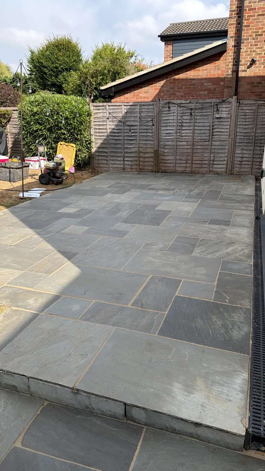 The same patio clean and repoint in Gustard Wood after cleaning