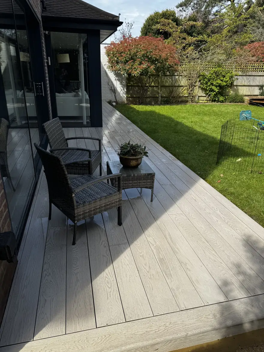 The same decking clean in Harpenden after cleaning