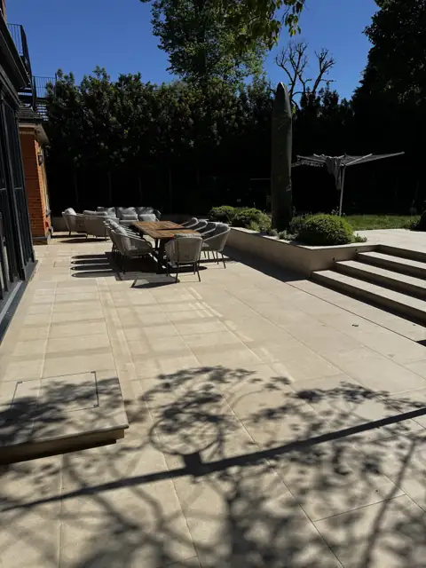 Sandstone patio clean in Harpenden, after cleaning by Renaco