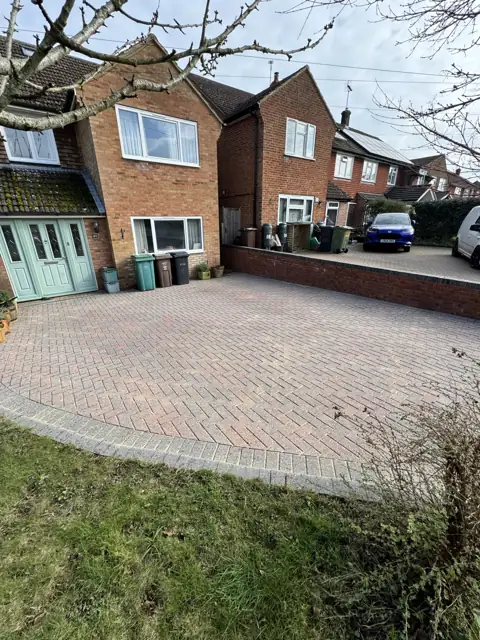 Block paving driveway clean in Wheathampstead, after cleaning by Renaco