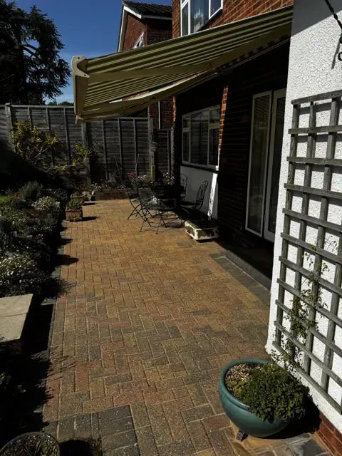 Block paving path clean in Wheathampstead, after cleaning by Renaco
