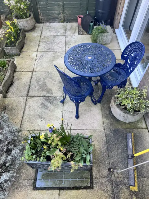 Patio clean in Wheathampstead, before cleaning by Renaco